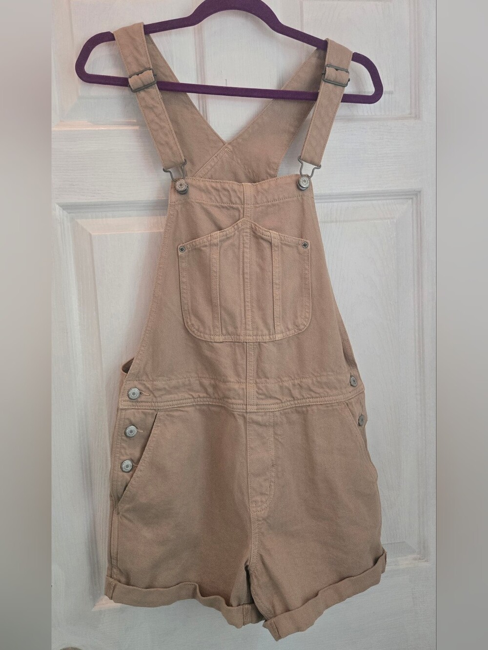 Old Navy Tan Short Denim Overalls